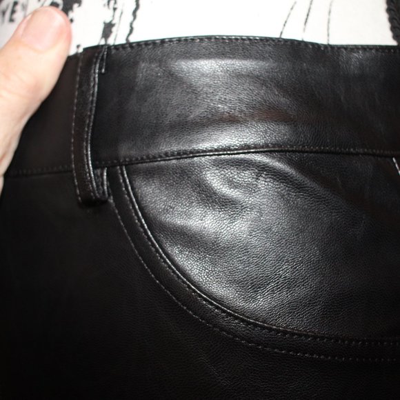 Shine Star NWT Super High Waist Skinny Ankle Leatherette Pants Black Siz… - Picture 6 of 13